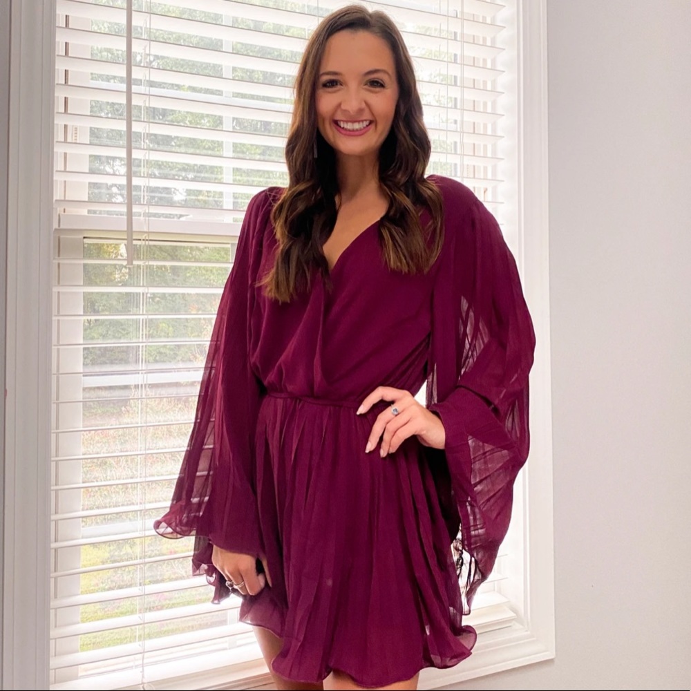 Night Out & About Romper in Wine - Picture 2 of 4
